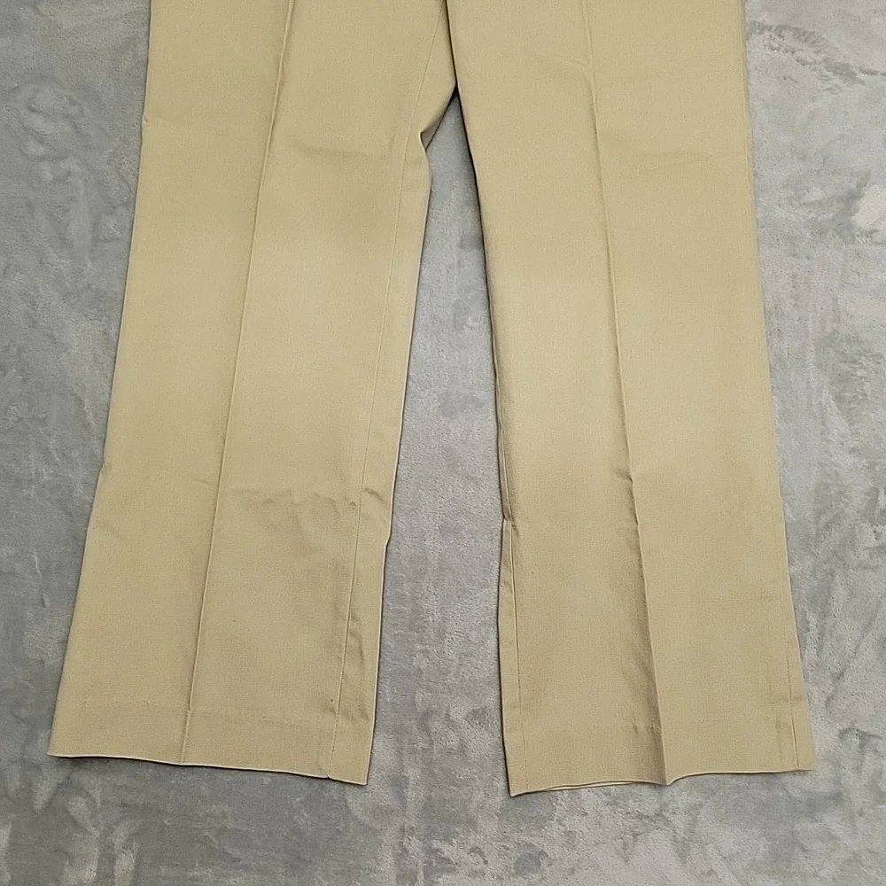 VTG Unbranded Flat Front‎ Chino Trousers Men 34x31 Tan Khaki Casual Made In USA